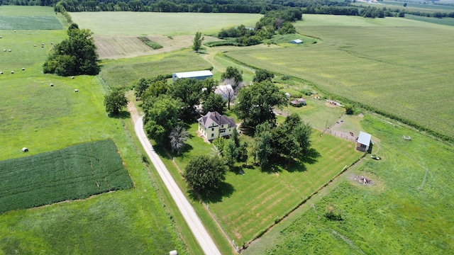 bird's eye view with a rural view