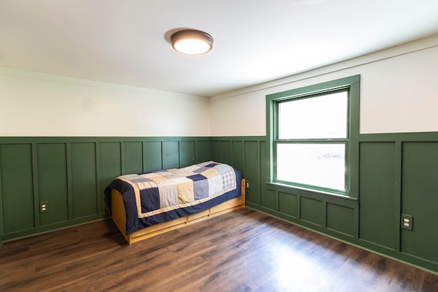 interior space with dark hardwood / wood-style flooring