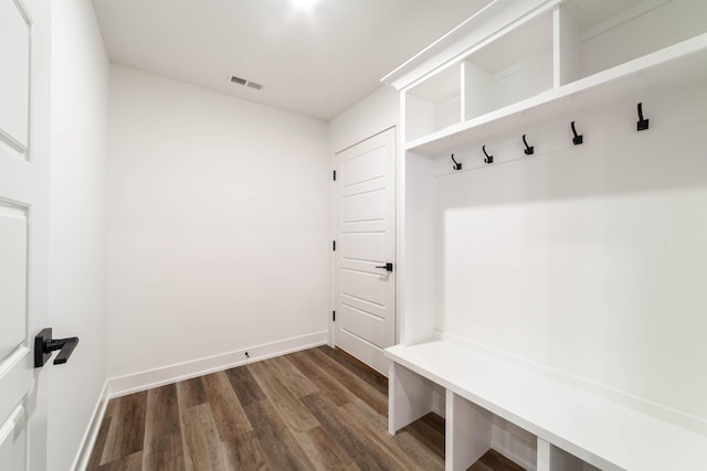 mudroom featuring dark hardwood / wood-style floors