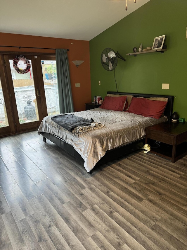 bedroom with wood-type flooring