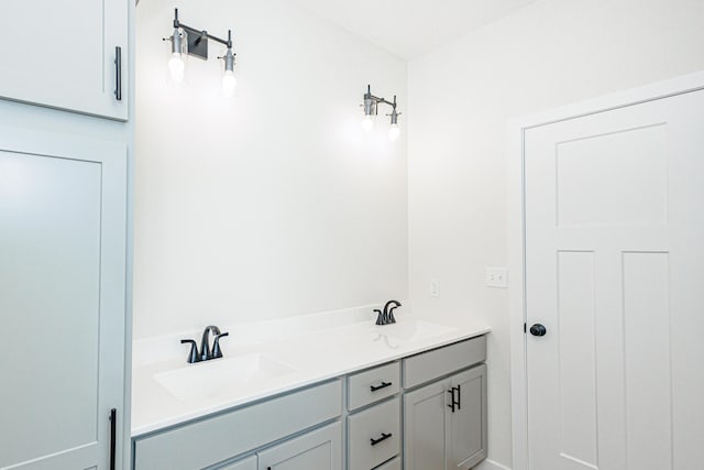 bathroom featuring double vanity and a sink