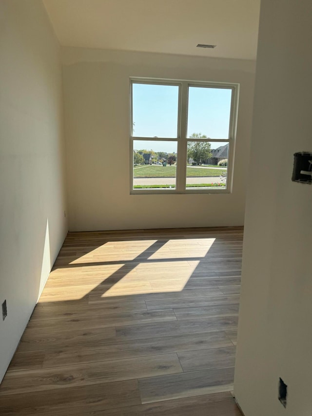 unfurnished room featuring wood-type flooring and a wealth of natural light