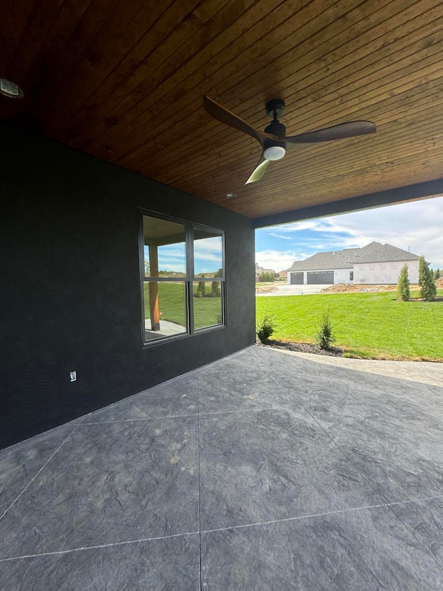 view of patio / terrace featuring ceiling fan