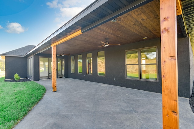 view of patio / terrace with ceiling fan