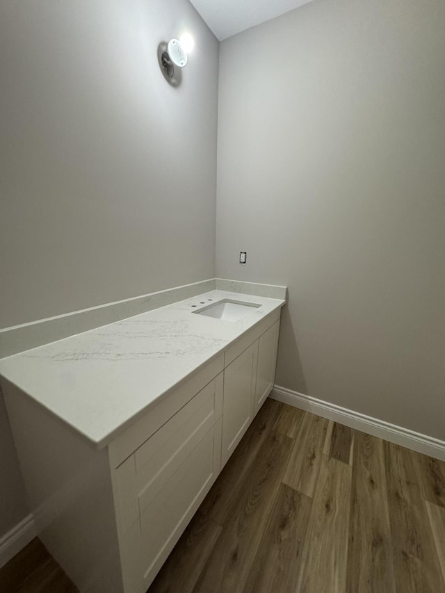 bathroom featuring wood-type flooring