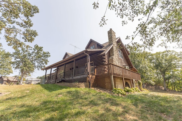 view of property exterior featuring a yard