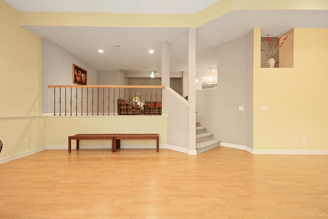 interior space with hardwood / wood-style floors