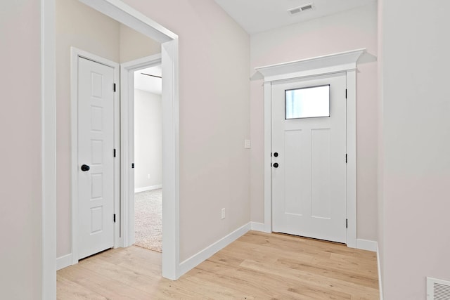 entryway with light wood-type flooring