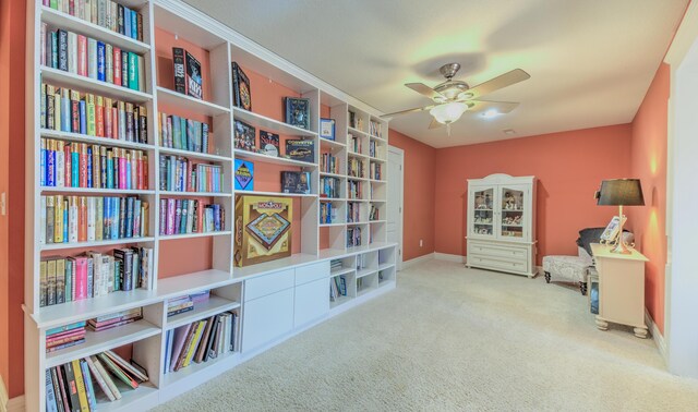 4200 S Rangeline Rd, Columbia, MO 65201 - sitting room featuring carpet floors, ceiling fan, and baseboards