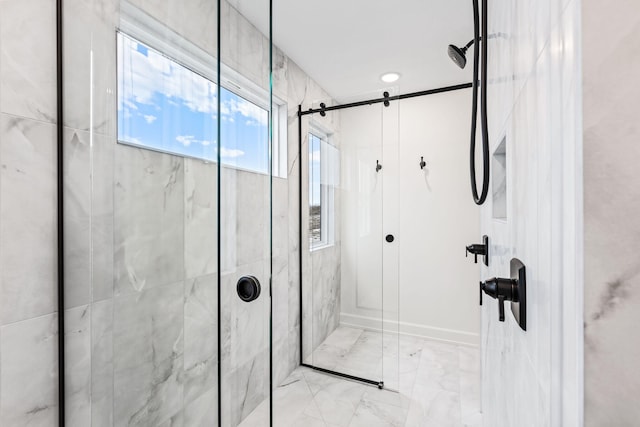 bathroom with walk in shower