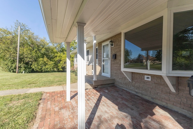 view of patio featuring covered porch