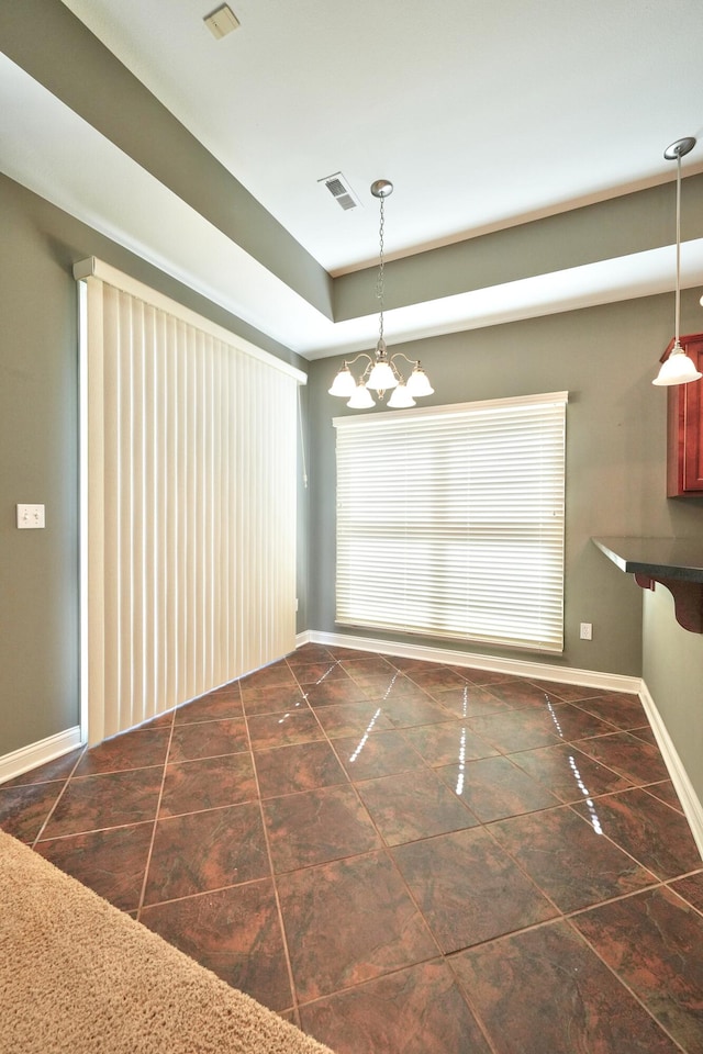 view of unfurnished dining area