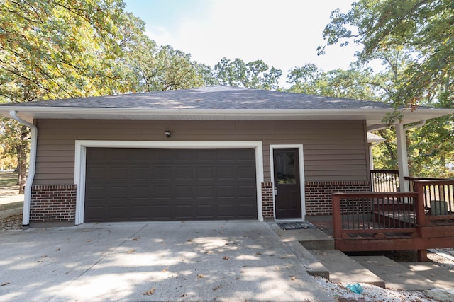 view of garage