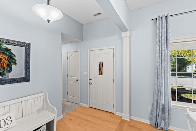 foyer featuring hardwood / wood-style flooring