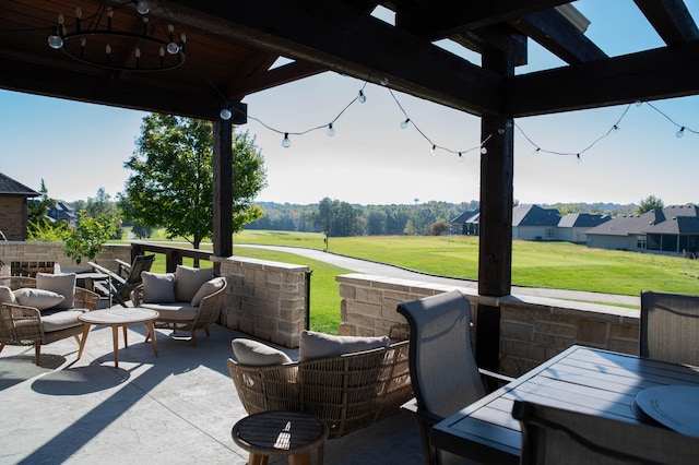 view of patio featuring an outdoor hangout area