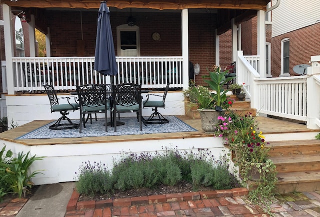 wooden deck with a porch