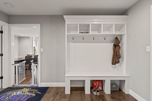 mudroom featuring hardwood / wood-style flooring