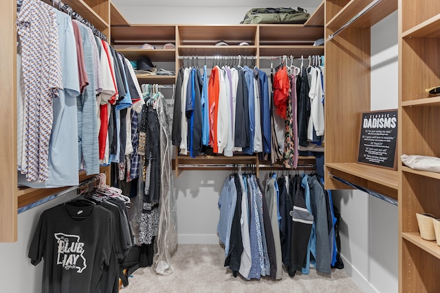 walk in closet featuring carpet