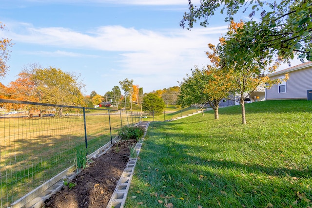 view of yard with fence