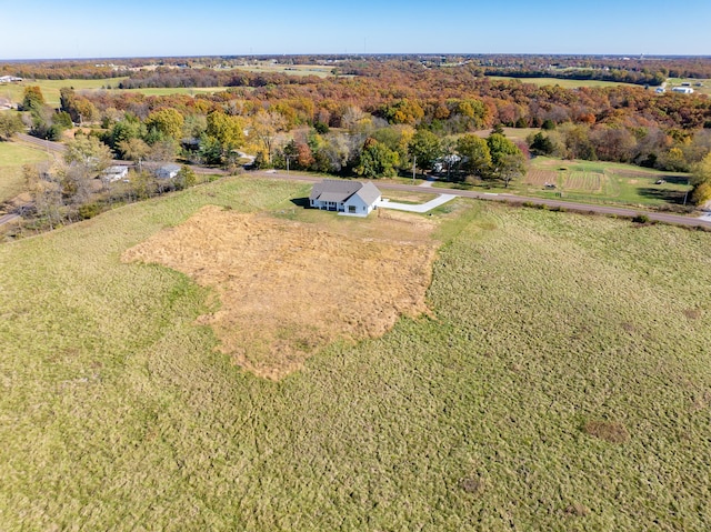 drone / aerial view featuring a rural view