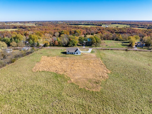 bird's eye view featuring a rural view