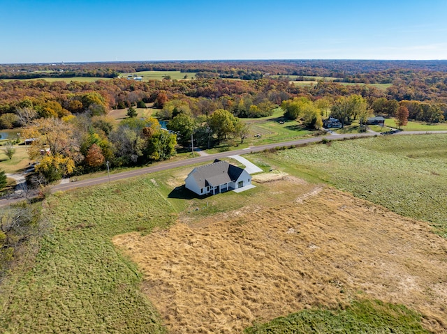 aerial view with a rural view