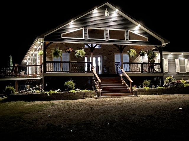 view of front of house with a deck