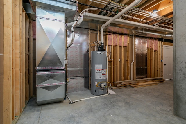 utility room with gas water heater