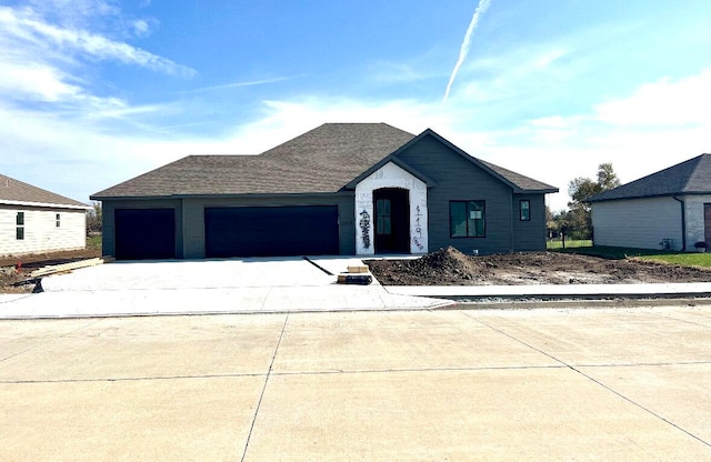 view of front of house with a garage