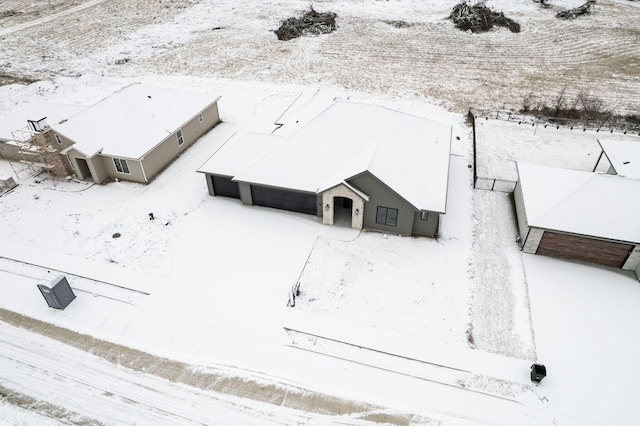 view of snowy aerial view