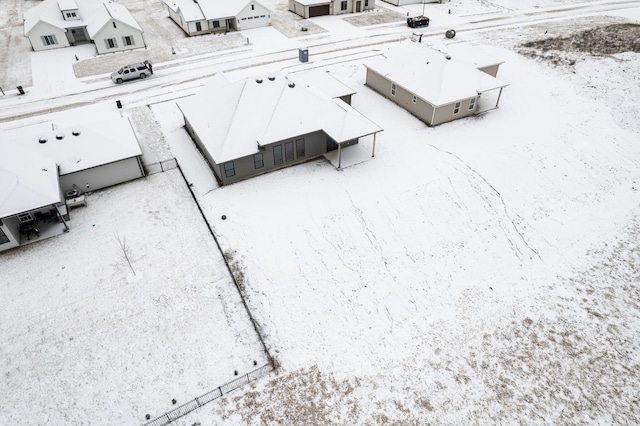 view of snowy aerial view