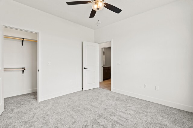 6504 Walsby Dr, Columbia, MO 65201 - unfurnished bedroom featuring ceiling fan, baseboards, a closet, and carpet