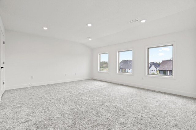 6504 Walsby Dr, Columbia, MO 65201 - unfurnished room featuring recessed lighting, carpet floors, lofted ceiling, and baseboards