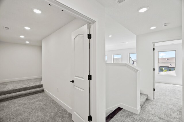 6504 Walsby Dr, Columbia, MO 65201 - corridor featuring recessed lighting, visible vents, carpet flooring, and baseboards