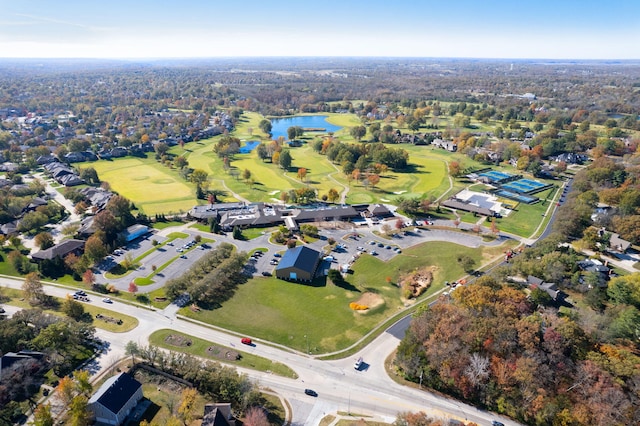 3405 Woodrail Ter, Columbia, MO 65203 - aerial view of property and surrounding area with a large body of water and a golf club