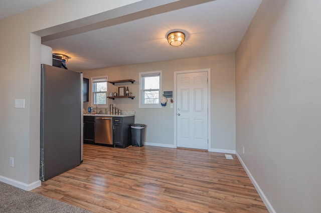 foyer featuring light hardwood / wood-style floors