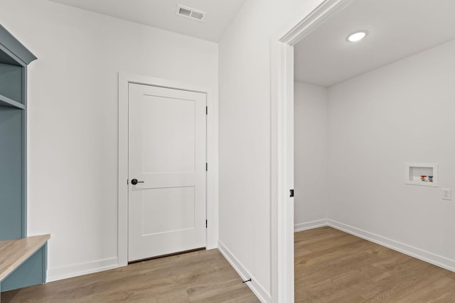 interior space with light hardwood / wood-style flooring