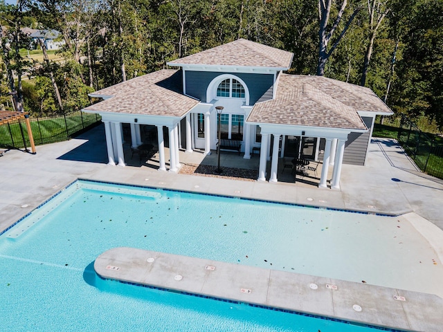 view of pool featuring a patio