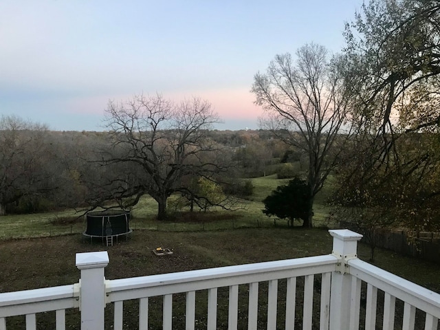 view of yard at dusk