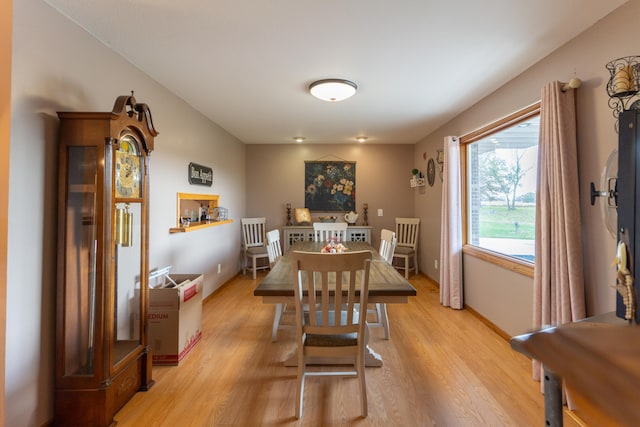 dining room with light hardwood / wood-style floors