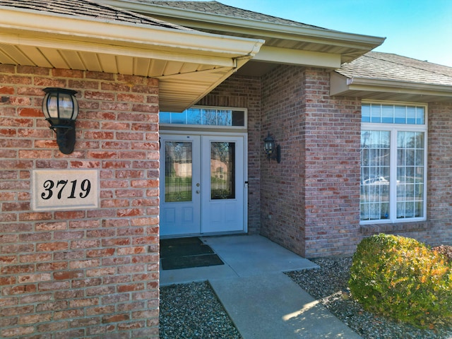 entrance to property with french doors