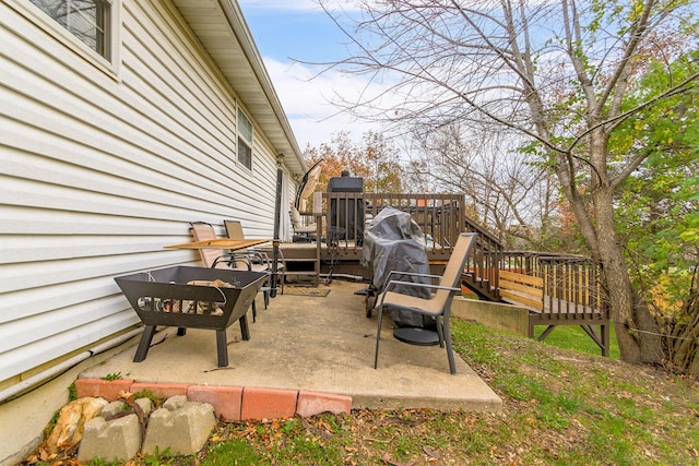 view of patio featuring a deck