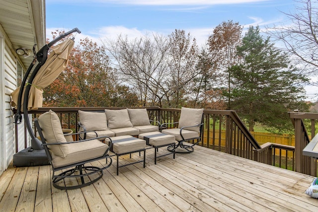 deck with outdoor lounge area