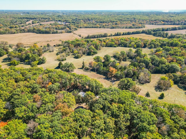 drone / aerial view with a rural view