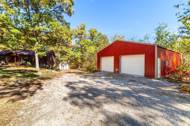 view of garage