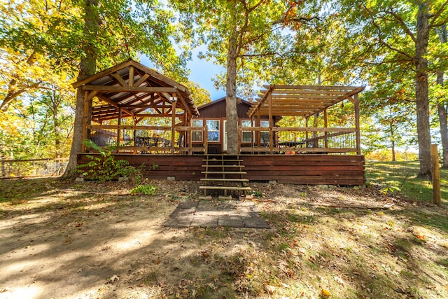 exterior space with a wooden deck