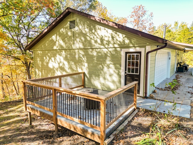 exterior space featuring a garage