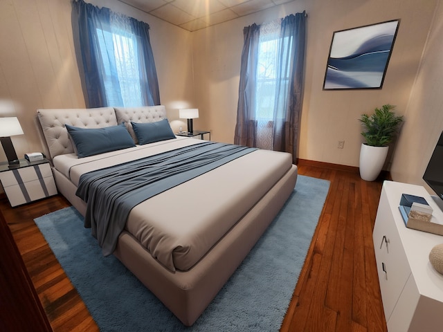 bedroom featuring dark wood-type flooring