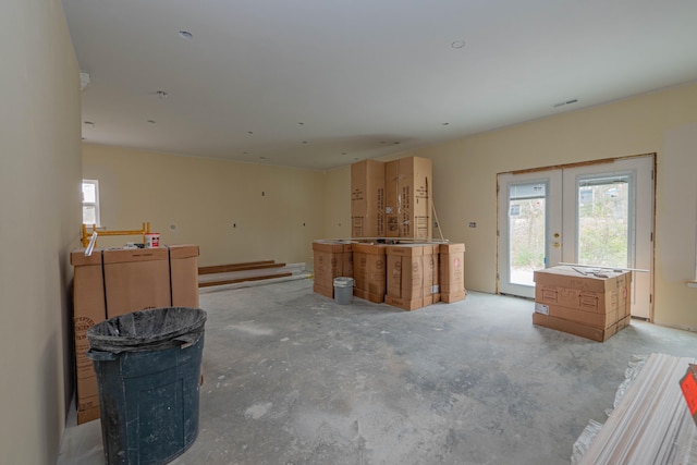 miscellaneous room with french doors