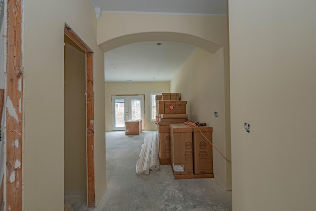 hall featuring french doors